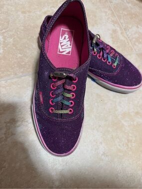 Vans Purple Glitter Low-Top Sneakers